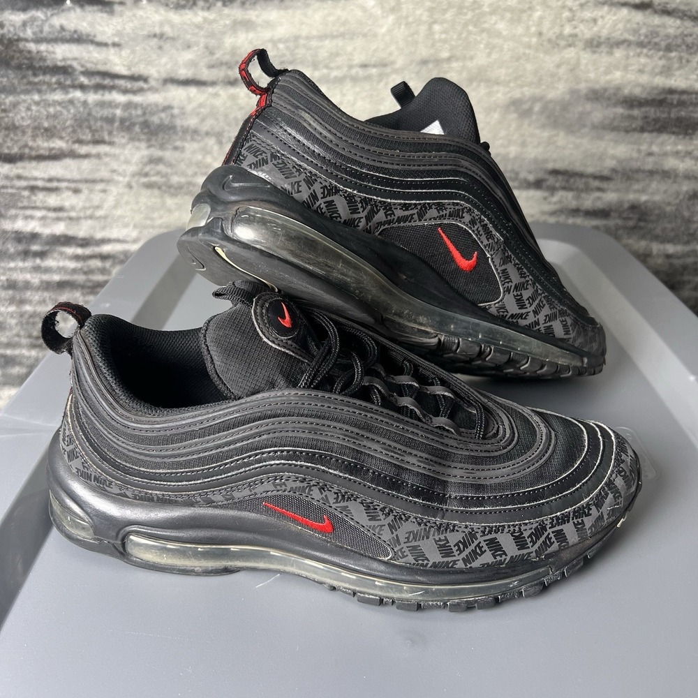 Nike Mens Air Max 97 Black All Over Print Logo AR4259 001 Sneakers Shoes Size 11